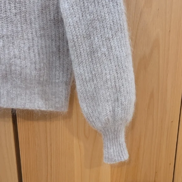 Sezane Micky Heather Neutral Cowl Neck Sweater, XS, EUC, Quiet Luxury Chic - Picture 4 of 10